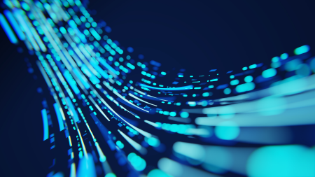 blue light pulses in multiple fibres
