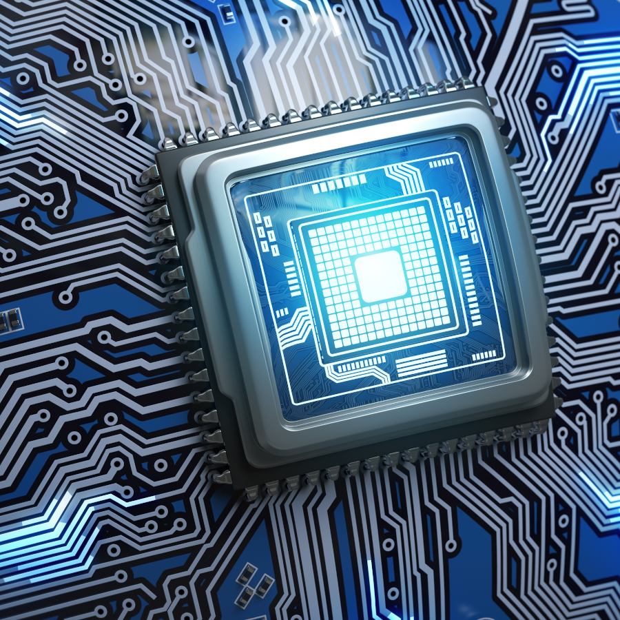 Spherical pcb with focus on a chip