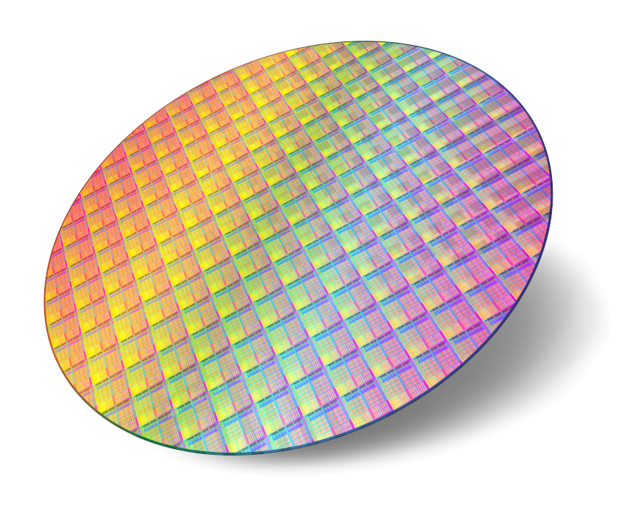 Silicon wafer with IC dies