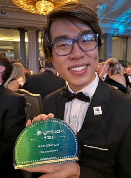 Raymond Liu with BrightSparks award